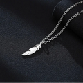 Discreet feather necklace and pendant for men