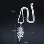 Stainless steel feather necklace and pendant