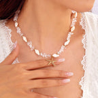 Necklace and matching shell pendant for women, crystal