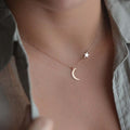 Star & Moon Necklace Gold
