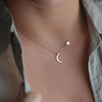 Star & Moon Necklace Gold