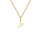 Women's necklace with letter initial pendant and heart a