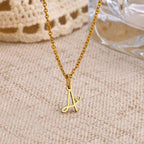 Women's necklace with letter initial pendant and heart 