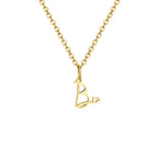 Women's necklace with letter initial pendant and heart b