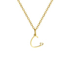 Women's necklace with letter initial pendant and heart c