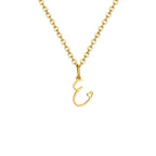 Women's necklace with letter initial pendant and heart 