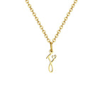 Women's necklace with letter initial pendant and heart f