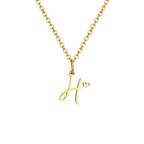 Women's necklace with letter initial pendant and heart h