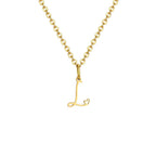 Women's necklace with letter initial pendant and heart l