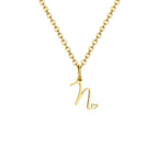 Women's necklace with letter initial pendant and heart n