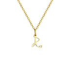 Women's necklace with letter initial pendant and heart r