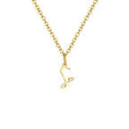 Women's necklace with letter initial pendant and heart s