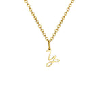 Women's necklace with letter initial pendant and heart y