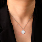 Women's Necklace Compass Pendant Wind Rose Cardinal Silver