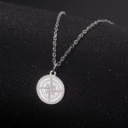 Women's Necklace Compass Pendant Wind Rose Cardinal Silver