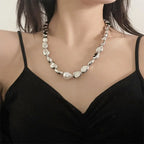 Vintage Style Necklace with Silver Beads