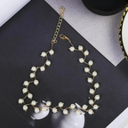 Original Choker Necklace in White Pearls Gold