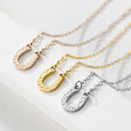 Horseshoe Necklace Lucky Charm Hoof Pendant