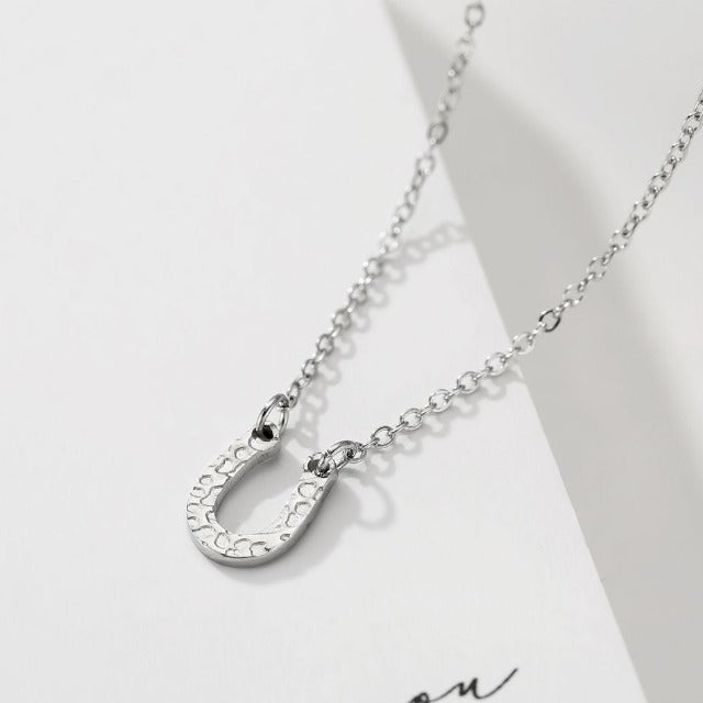 Horseshoe Necklace Lucky Charm Hoof Pendant silver