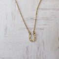 Horseshoe Necklace Lucky Charm Hoof Pendant gold