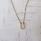 Horseshoe Necklace Lucky Charm Hoof Pendant gold