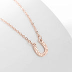 Horseshoe Necklace Lucky Charm Hoof Pendant rose gold