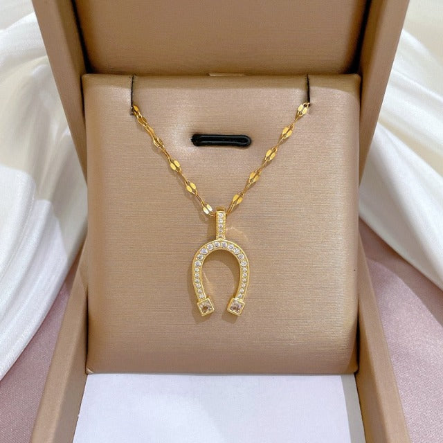 Horseshoe Necklace Lucky Hoof Pendant