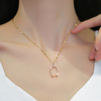 Horseshoe Necklace Lucky Hoof Pendant