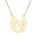 Horseshoe Pendant Necklace Lucky Charm Silver
