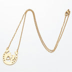 Horseshoe Pendant Necklace Lucky Charm Silver