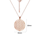 Flower of Life Beaded Necklace Mandala Pendant Men Women Dawapara rose gold