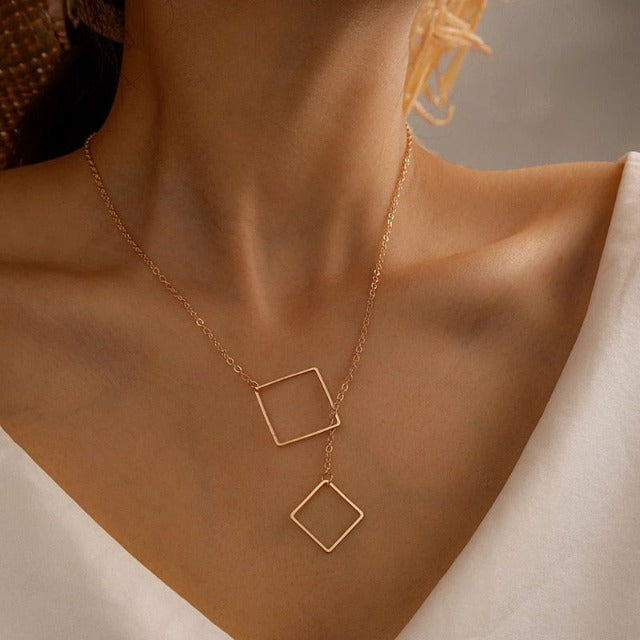 Geometric Necklace for Women Gold