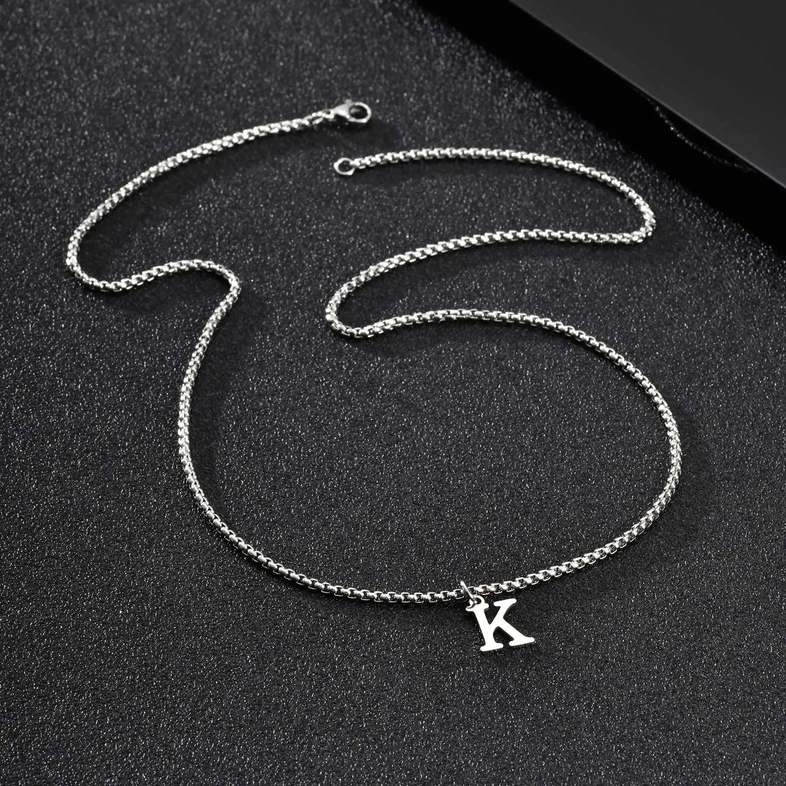 Men's necklace with initial pendant