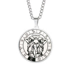 Horoscope Necklace Zodiac Constellations Pendant Silver Gemini