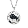 Horoscope Necklace Zodiac Constellations Pendant Silver Taurus