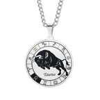 Horoscope Necklace Zodiac Constellations Pendant Silver Taurus