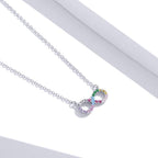 silver infinity necklace zircon women