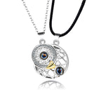 Moon Sun Couple Necklace silver