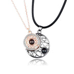 Moon Sun Couple Necklace rose gold