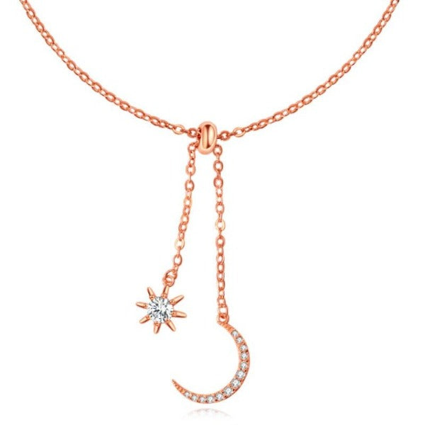 Moon & Sun Necklace Rose Gold