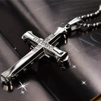 Black Men's Cross Necklace & Pendant