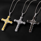 Silver Men's Cross Necklace & Pendant