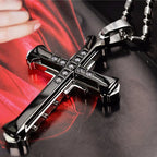 Black Men's Cross Necklace & Pendant