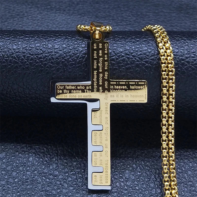 Cross Necklace & Pendant Christian Men’s Gold