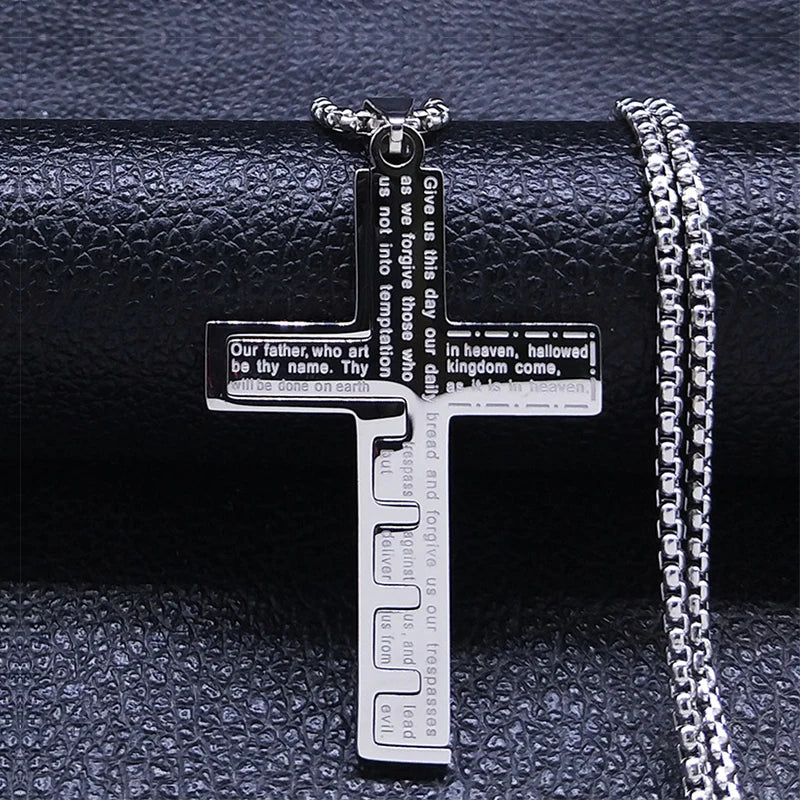 Cross Necklace & Pendant Christian Men’s Silver