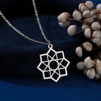 Octagram Necklace Sacred Geometry Mandala Pendant Silver