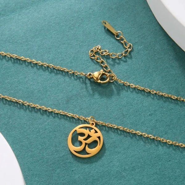 Buddhist Om Necklace gold
