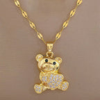 Bear Gold Necklace