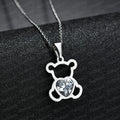 Silver Stone Bear Necklace