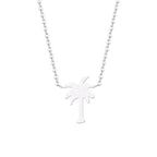 Palm Tree Necklace in Gold & Silver for Women silver